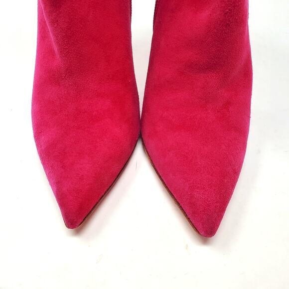 Christian Louboutin So Kate Booty Ankle Heeled Boots Suede 100 Pink Size 38 US 8 - Picture 13 of 13